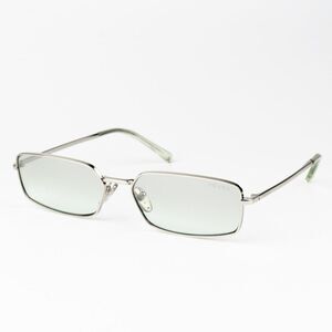 NEW Prada PRA60S 1BC80G Silver Grey Mirror Rectangle Unisex Sunglasses 0PR A60S